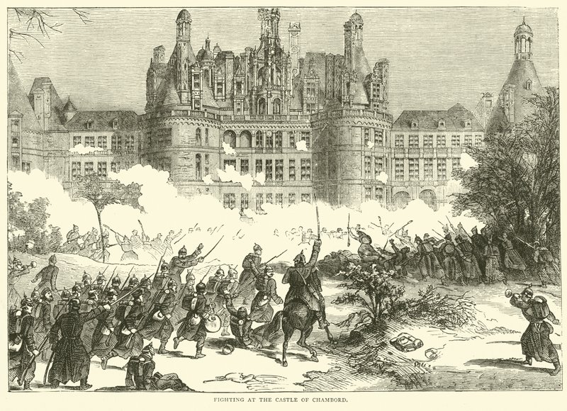 Walka na zamku Chambord, grudzień 1870 autorstwa English School