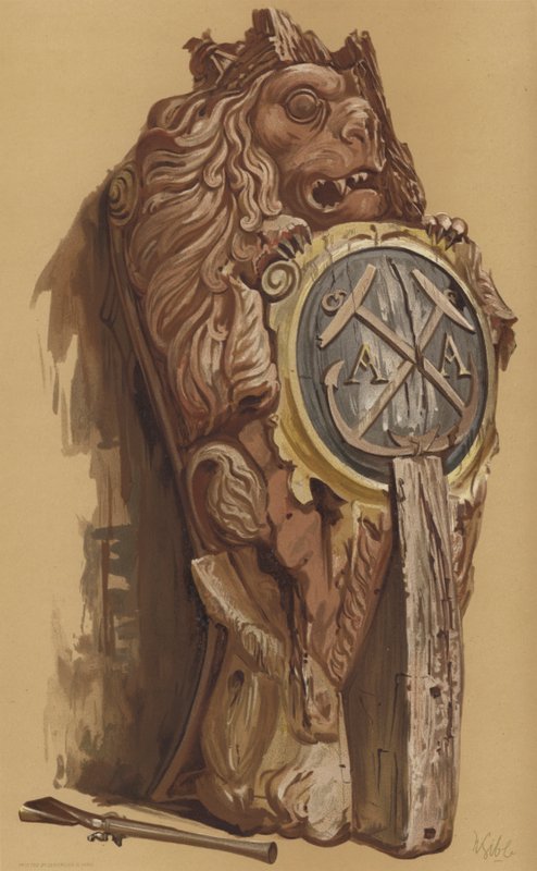 Figura-głowa "Vryheid" uchwycona w Camperdown (chromolitho) autorstwa English School