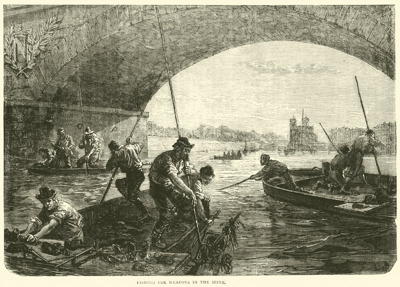 Łowienie broni w Sekwanie, kwiecień 1871 autorstwa English School