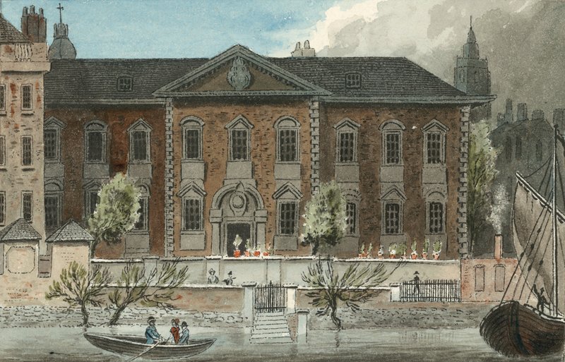 Fishmongers Hall, Upper Thames Street, Londyn (wc na papierze) autorstwa English School