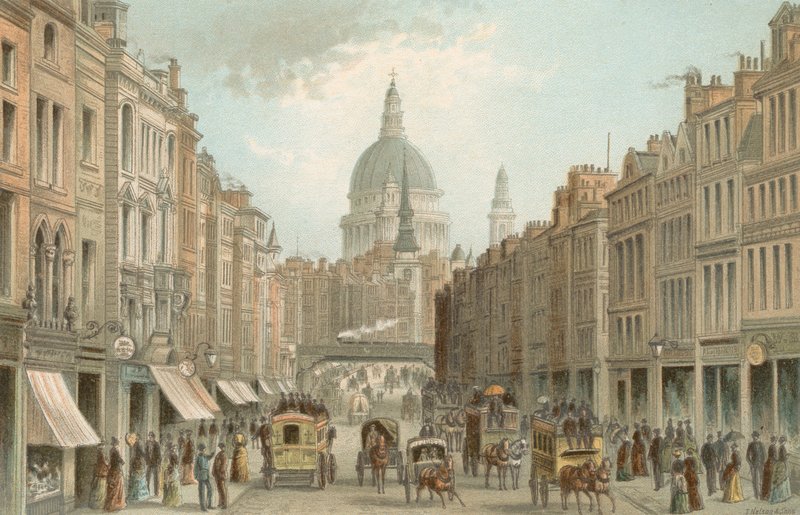 Fleet Street i St. Pauls autorstwa English School