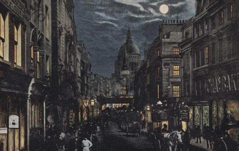 Fleet Street i St Pauls, Londyn autorstwa English School