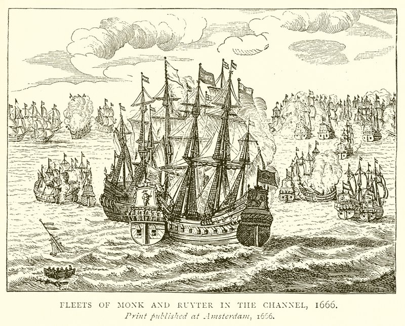 Floty Monka i Ruytera w Kanale, 1666 autorstwa English School