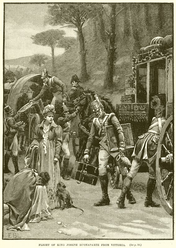 Ucieczka króla Józefa Buonaparte z Vittoria autorstwa English School
