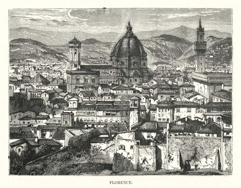 Florencja (grawerowanie) autorstwa English School