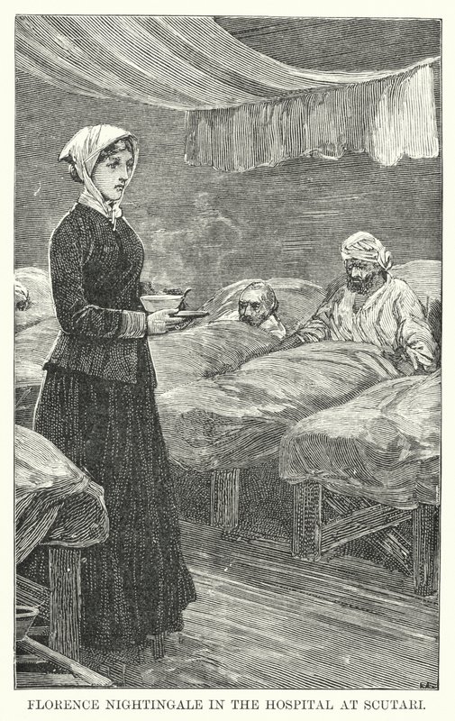 Florence Nightingale w szpitalu w Scutari (grafika) autorstwa English School