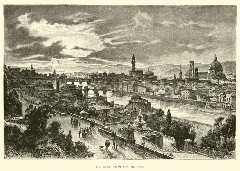 Florencja, z San Miniato autorstwa English School