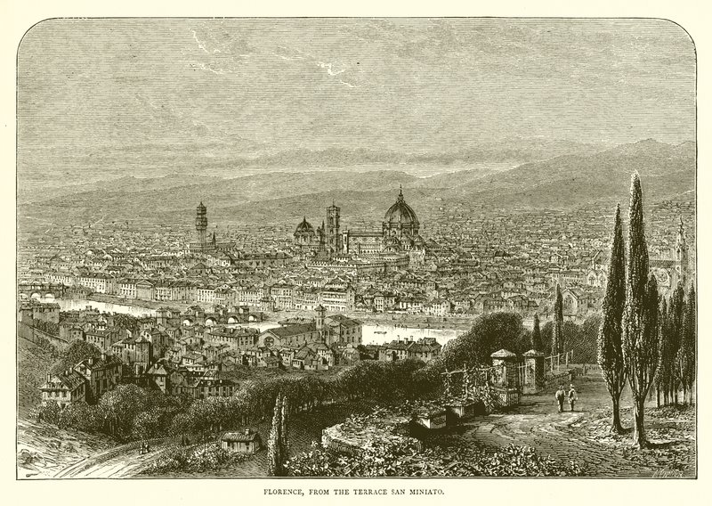 Florencja z Tarasu San Miniato autorstwa English School