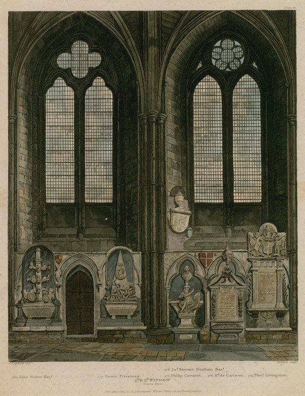 Czwarte i piąte okno, North Aisle, Westminster Abbey, Londyn autorstwa English School
