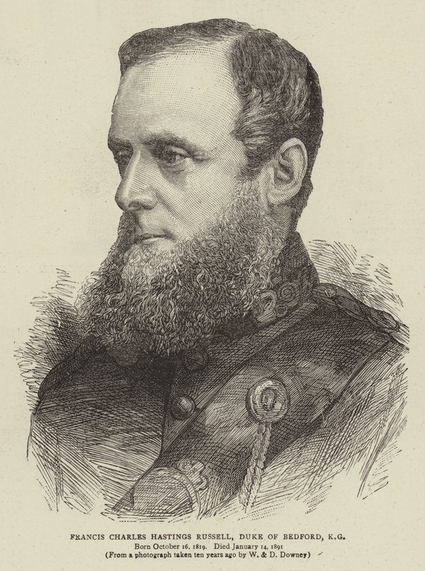 Francis Charles Hastings Russell, książę Bedford, KG (Grawerowanie) autorstwa English School