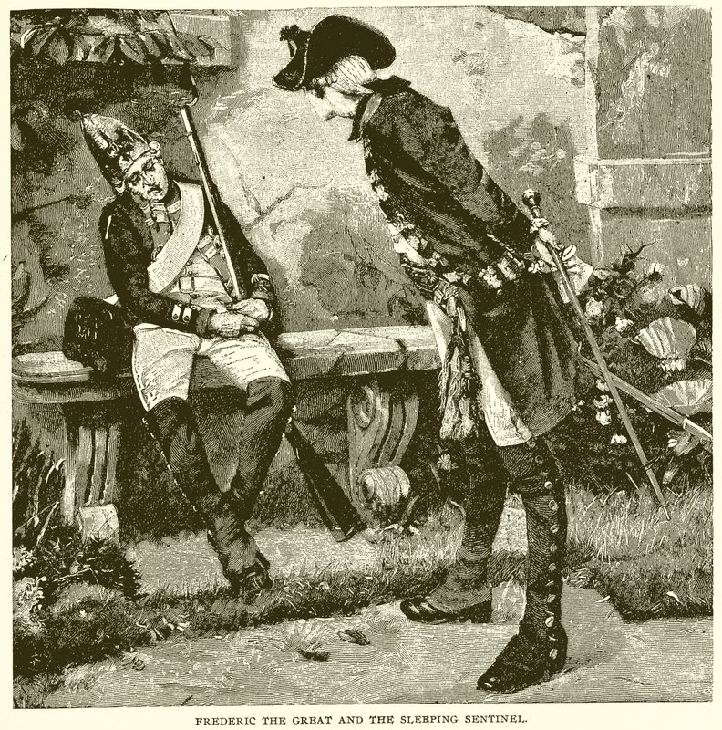 Fryderyk Wielki i Śpiący Wartownik autorstwa English School