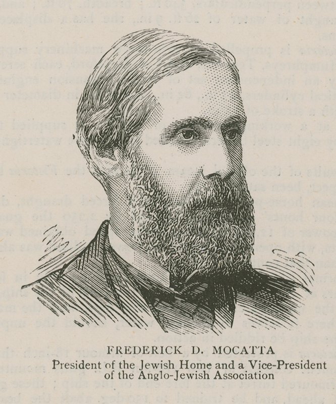 Frederick D Mocatta, prezes Domu Żydowskiego i wiceprezes Stowarzyszenia Anglo-Żydów autorstwa English School