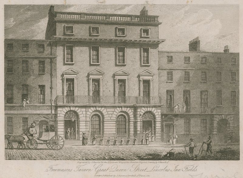 Freemasons Tavern, Great Duncan Street, Lincolns Inn Fields, Londyn autorstwa English School