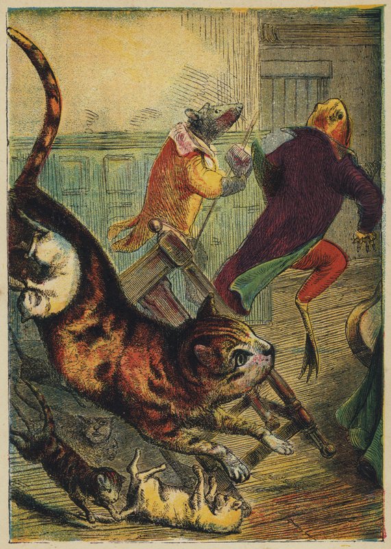 Froggy Frightened (kolorowa litografia) autorstwa English School