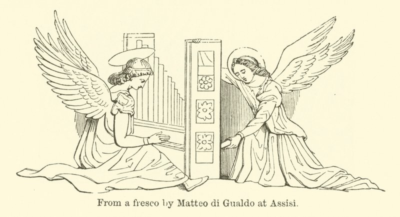 Z fresku Matteo di Gualdo w Asyżu (grafika) autorstwa English School
