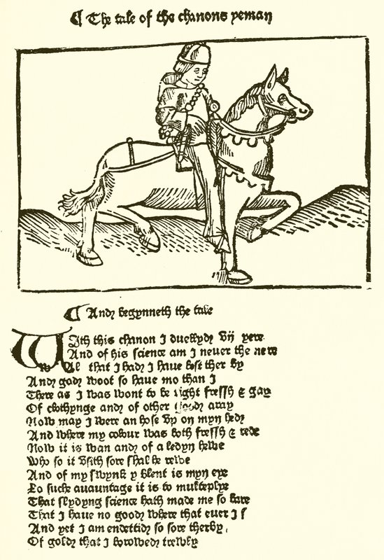 Z drugiego wydania Chaucers Canterbury Tales wydrukowanego przez Caxton autorstwa English School