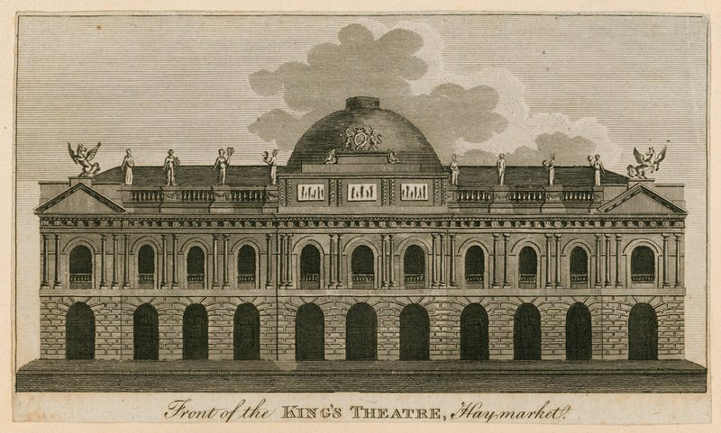 Front Kings Theatre, Haymarket, Londyn autorstwa English School