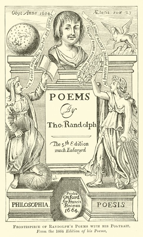 Frontyspis wierszy Randolpha z jego portretem autorstwa English School