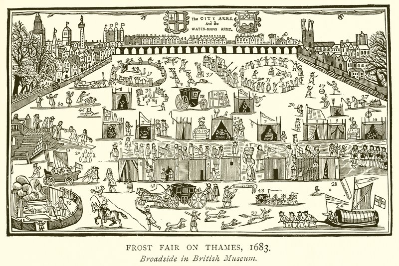 Jarmark mrozowy na Tamizie, 1683 autorstwa English School