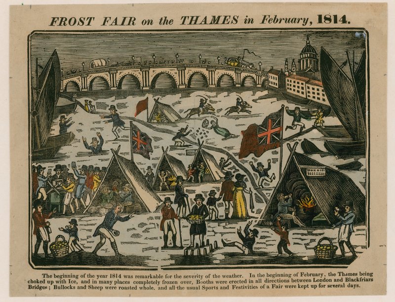 Jarmark mrozowy nad Tamizą, 1814 autorstwa English School