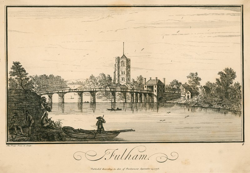 Fulham Bridge, Fulham, Londyn autorstwa English School