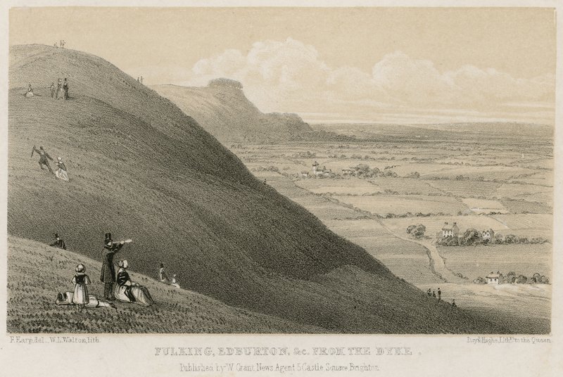 Fulking, Edburton itp. z Dyke (grawerowanie) autorstwa English School