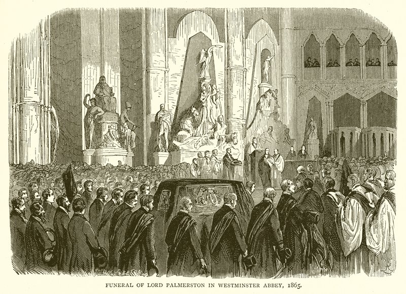 Pogrzeb Lorda Palmerstona w Opactwie Westminsterskim, 1865 r autorstwa English School