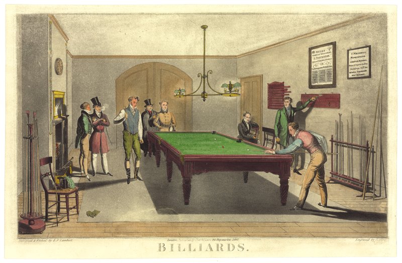 Gra w bilard, 1827 autorstwa English School