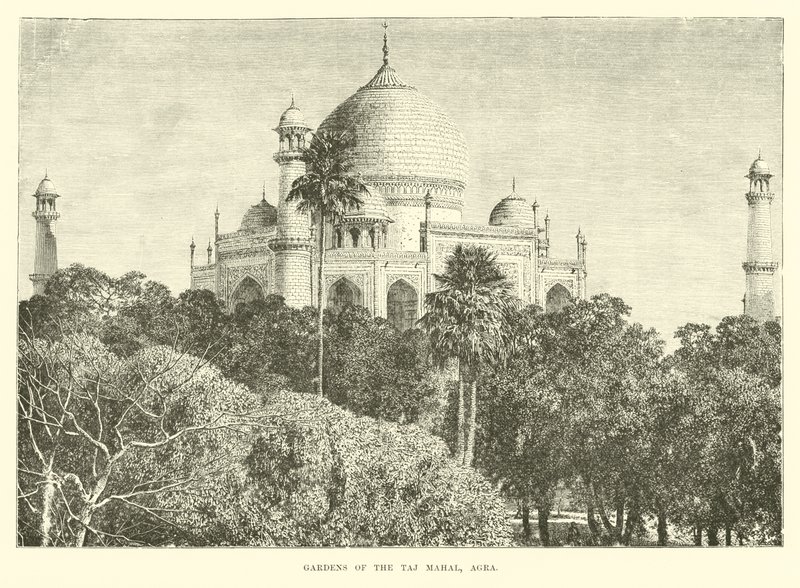 Ogrody Taj Mahal, Agra autorstwa English School