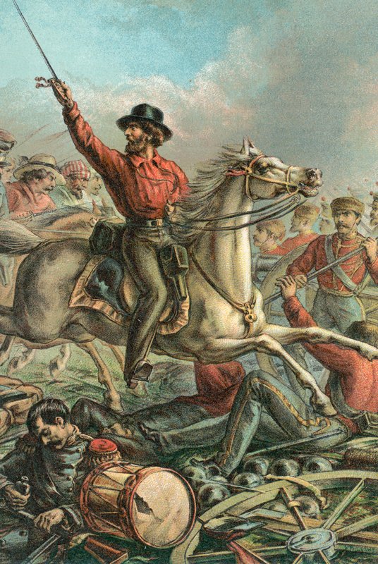 Garibaldi przechwytuje cztery francuskie działa w Rzymie autorstwa English School