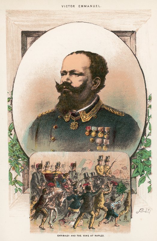 Garibaldi i król w Neapolu autorstwa English School