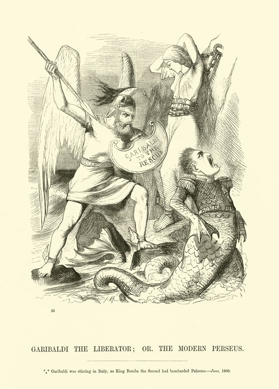 Garibaldi Wyzwoliciel; lub Współczesny Perseusz autorstwa English School