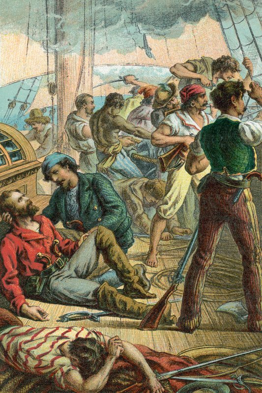 Garibaldi ranny na pokładzie „Scano Pilla” autorstwa English School