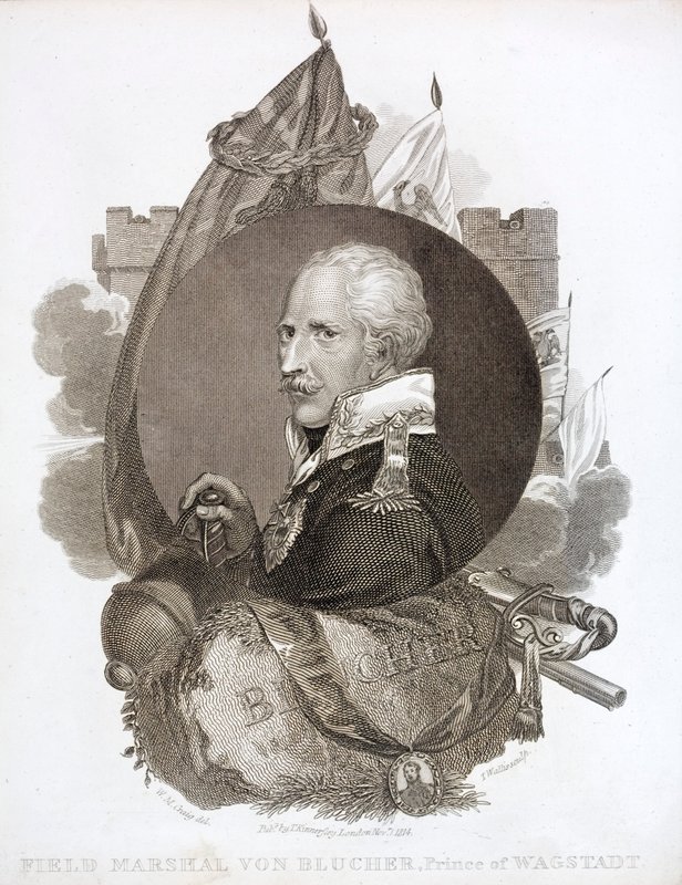 Gebhard von Blucher, feldmarszałek pruski (grafika) autorstwa English School
