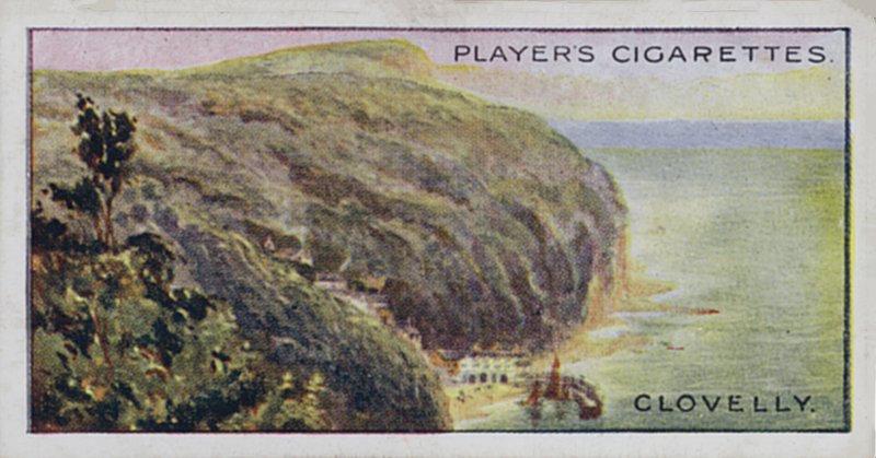 Perełki brytyjskiej scenerii: Clovelly (kolorowa litografia) autorstwa English School