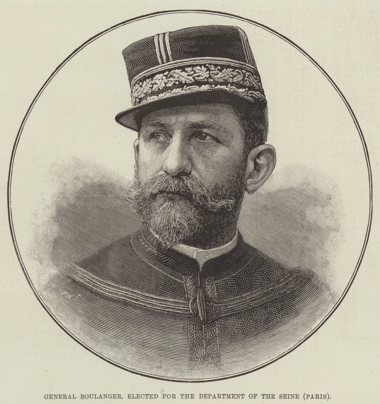 Generał Boulanger, wybrany do Departamentu Sekwany, Paryż (rycina) autorstwa English School