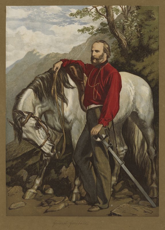 Generał Garibaldi (kolorowa litografia) autorstwa English School