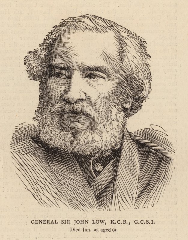 Generał Sir John Low, KCB, GCSI (grawerunek) autorstwa English School