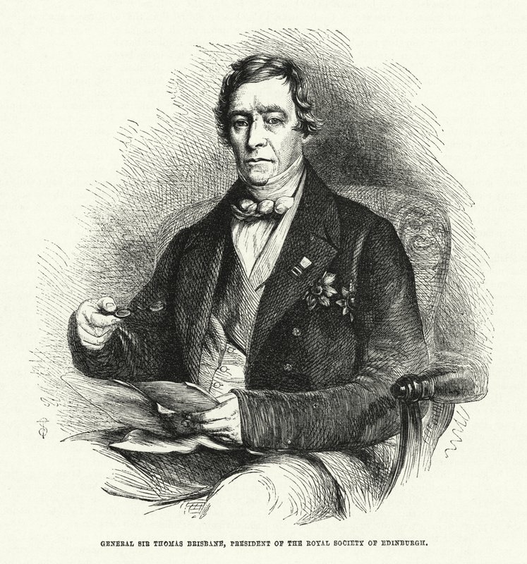 Generał Sir Thomas Brisbane, prezes Royal Society of Edinburgh (rycina) autorstwa English School