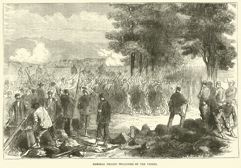 Generał Trochu witany przez wojska, grudzień 1870 autorstwa English School