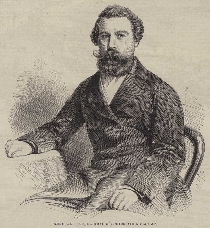 Generał Turr, główny adiutant Garibaldiego (grafika) autorstwa English School
