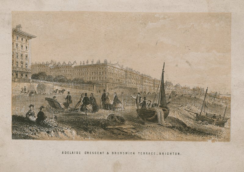 Ogólny widok na Adelaide Crescent i Brunswick Terrace autorstwa English School