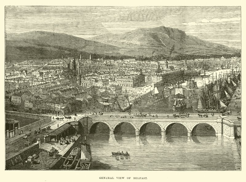 Ogólny widok na Belfast autorstwa English School