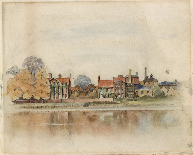 Ogólny widok Chiswick Mall (wc na papierze) autorstwa English School