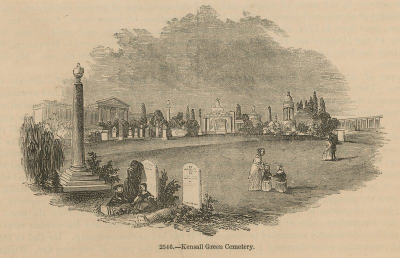 Widok ogólny Cmentarza Kensal Green autorstwa English School