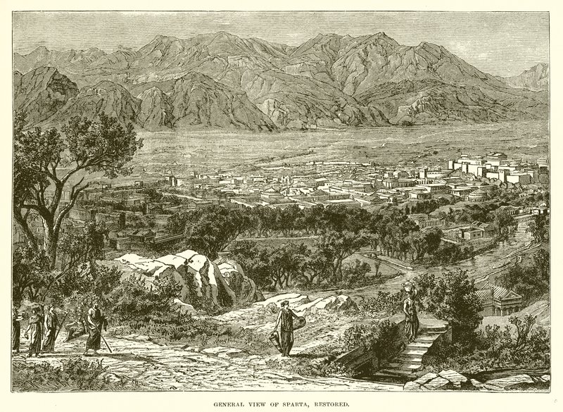 Ogólny widok Sparty, odrestaurowany autorstwa English School