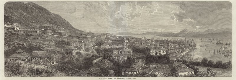 Ogólny widok Victorii w Hongkongu autorstwa English School