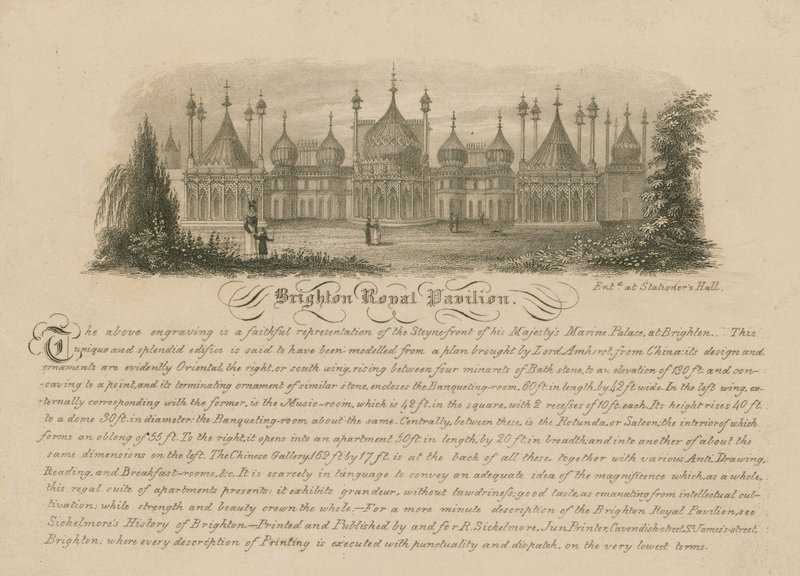 Widok ogólny Royal Pavilion w Brighton autorstwa English School