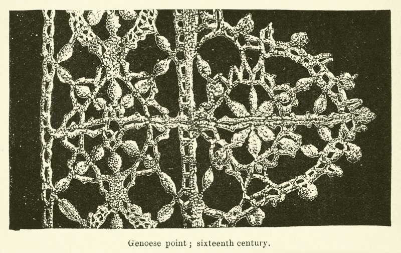 Punkt genueński, XVI w. (rycina) autorstwa English School