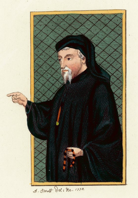 Geoffrey Chaucer (kolorowy grawerunek) autorstwa English School